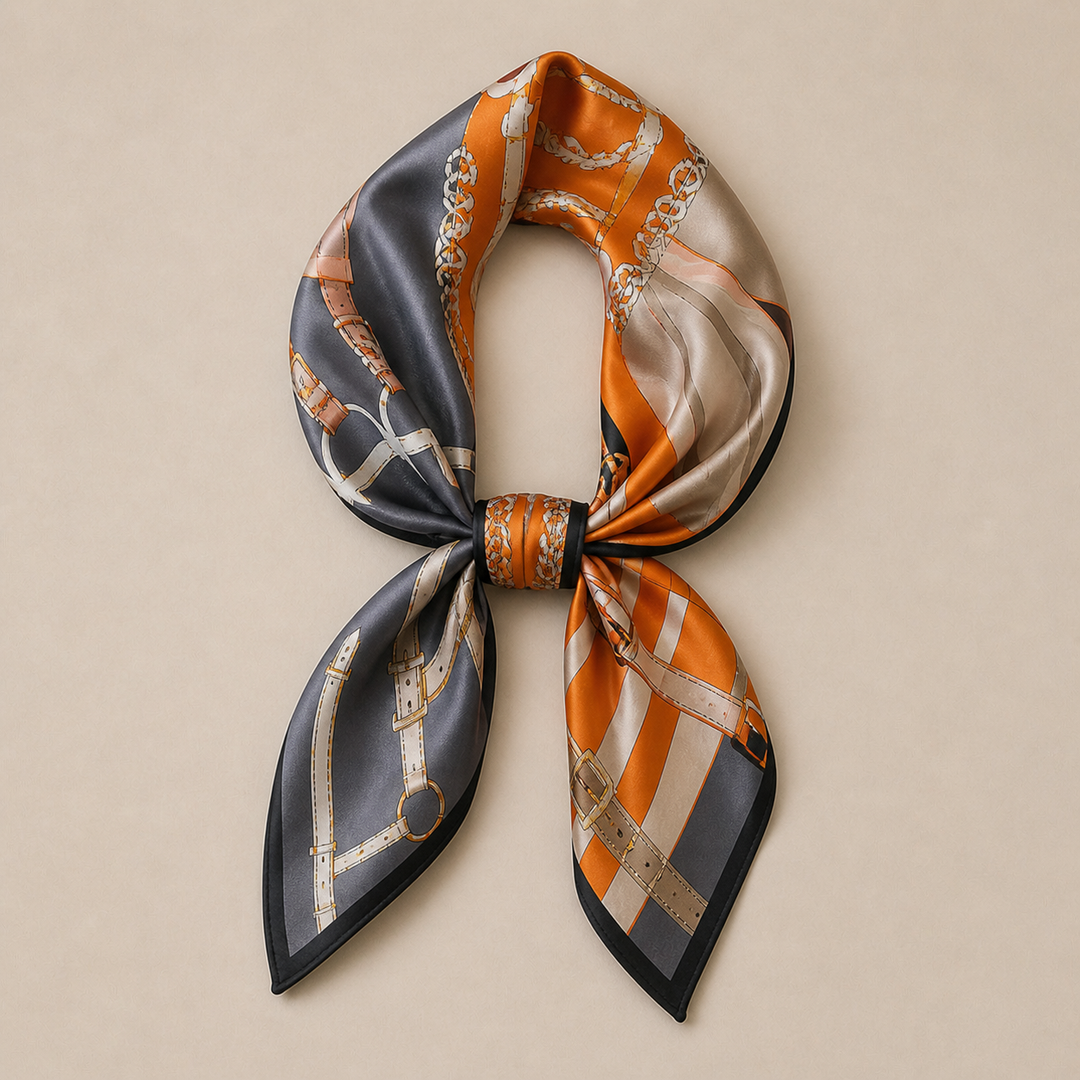Luxury Silk Square Scarf – Equestrian Classic Neck &amp; Bag Accessory