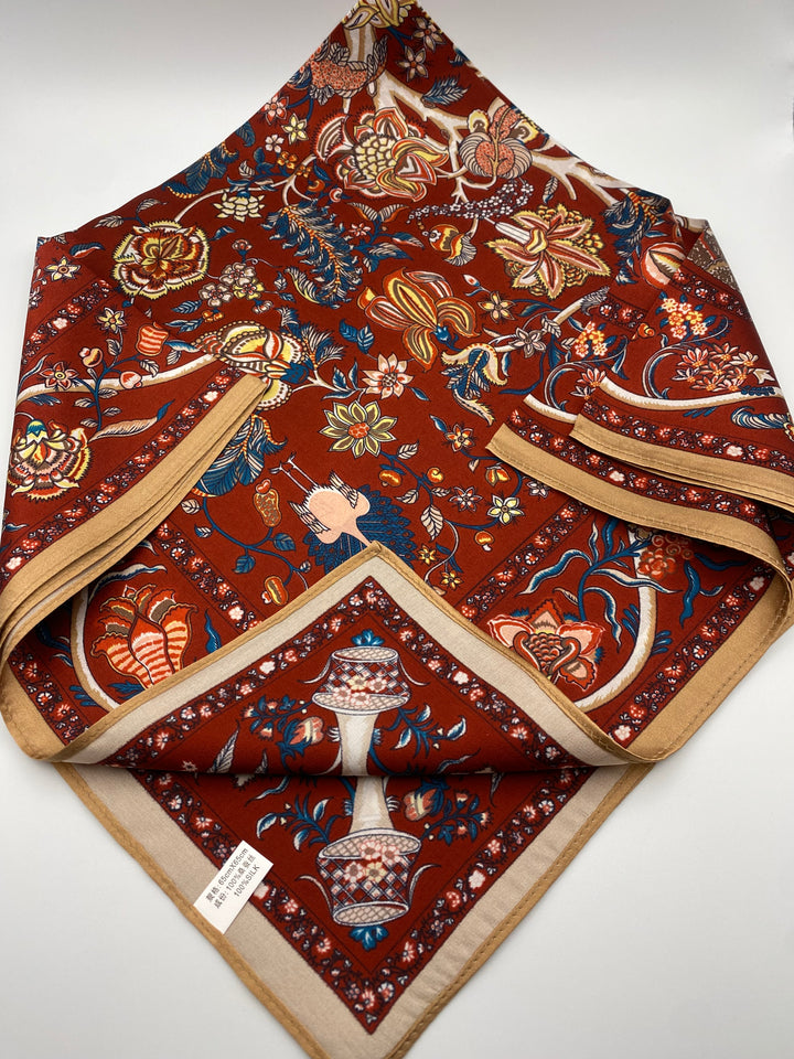 Luxury 65cm Silk Square Scarf for Women – Elegant Neck, Hair &amp; Bag Accessory