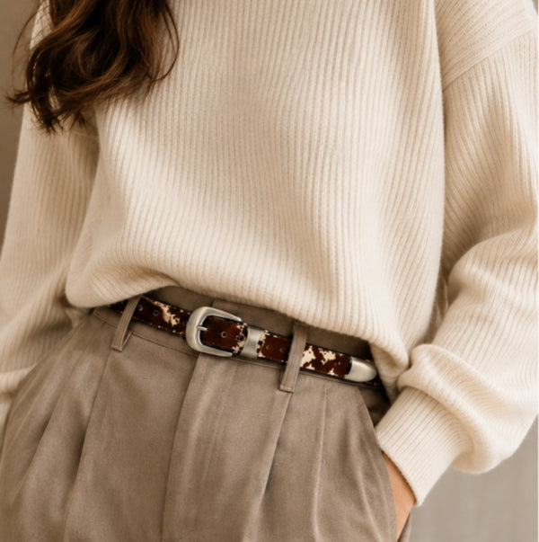 Horsehair Leather Belt Slim 1.9 cm – Genuine Leather Premium Belt