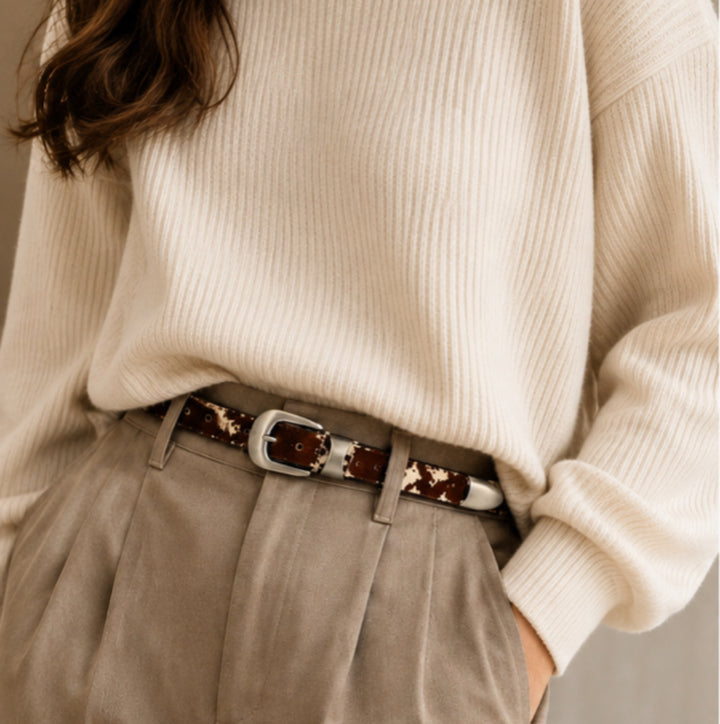 Horsehair Leather Belt Slim 1.9 cm – Genuine Leather Premium Belt