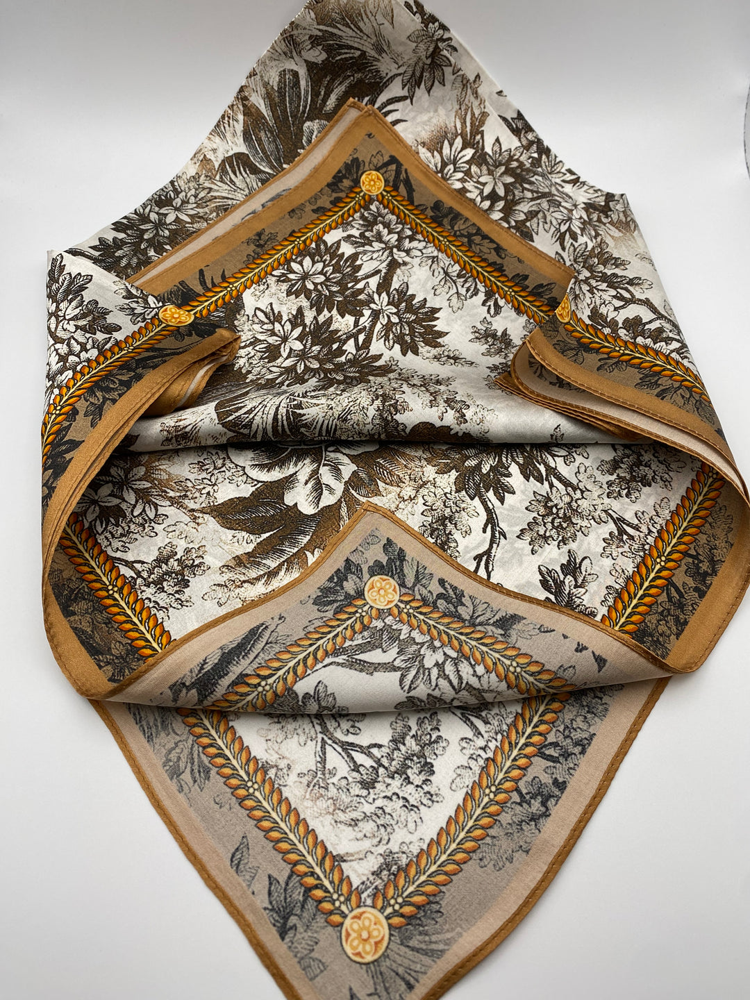 Luxury 65cm Silk Square Scarf for Women – Elegant Neck, Hair &amp; Bag Accessory