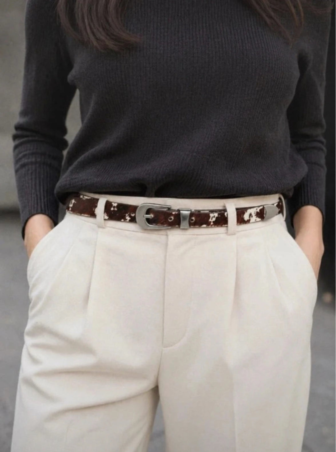 Horsehair Leather Belt Slim 1.9 cm – Genuine Leather Premium Belt