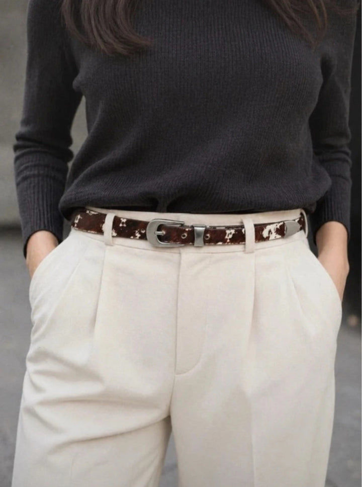 Horsehair Leather Belt Slim 1.9 cm – Genuine Leather Premium Belt