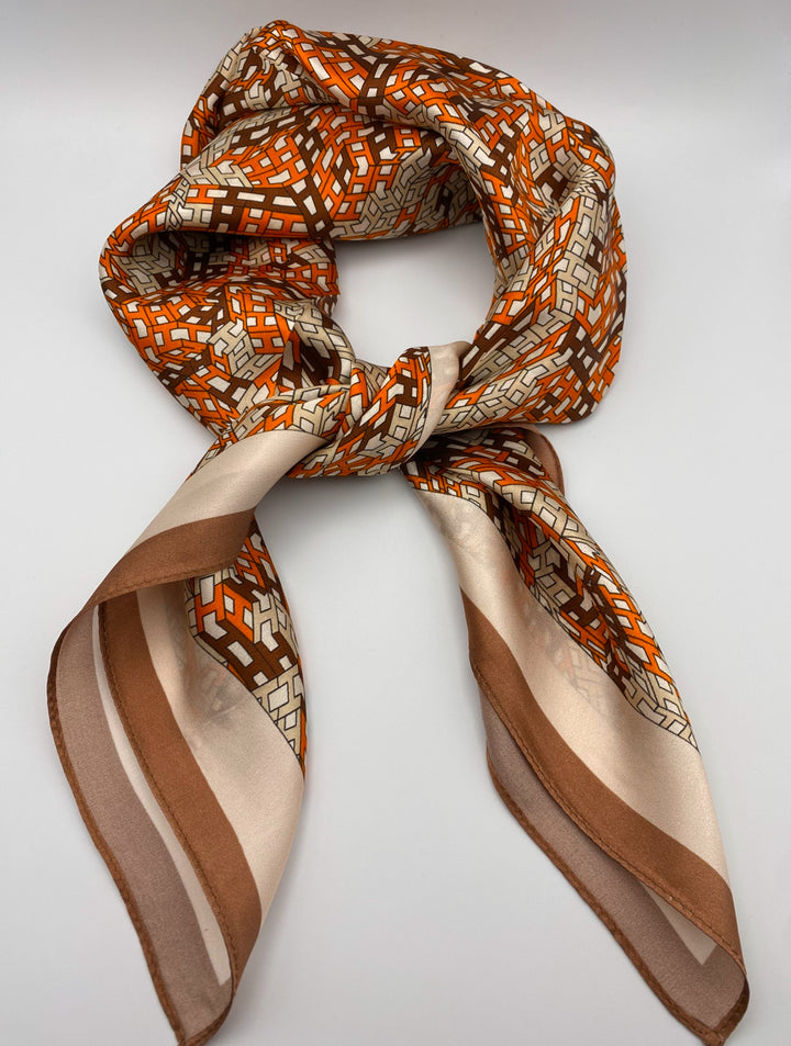 Luxury 65cm Silk Square Scarf for Women – Elegant Neck, Hair &amp; Bag Accessory