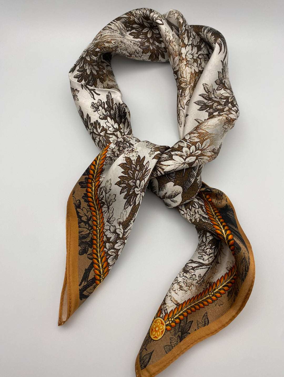 Luxury 65cm Silk Square Scarf for Women – Elegant Neck, Hair &amp; Bag Accessory