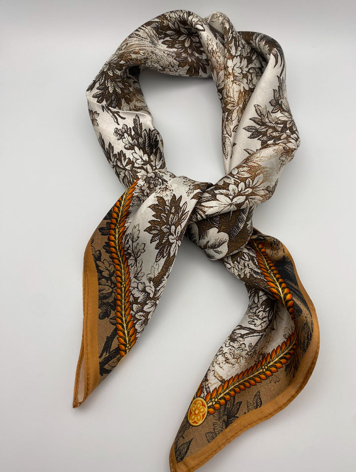 Luxury 65cm Silk Square Scarf for Women – Elegant Neck, Hair &amp; Bag Accessory