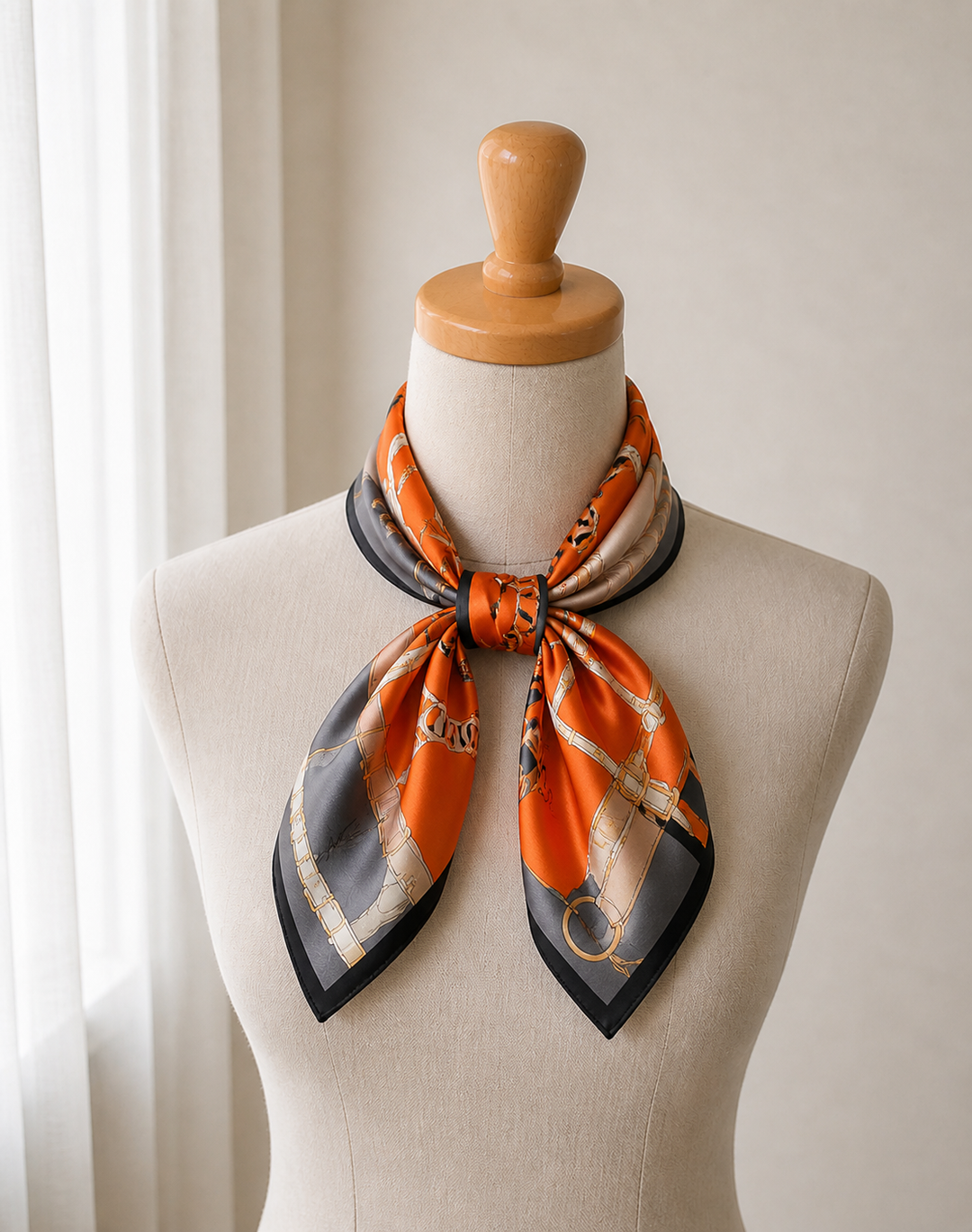 Luxury Silk Square Scarf – Equestrian Classic Neck &amp; Bag Accessory