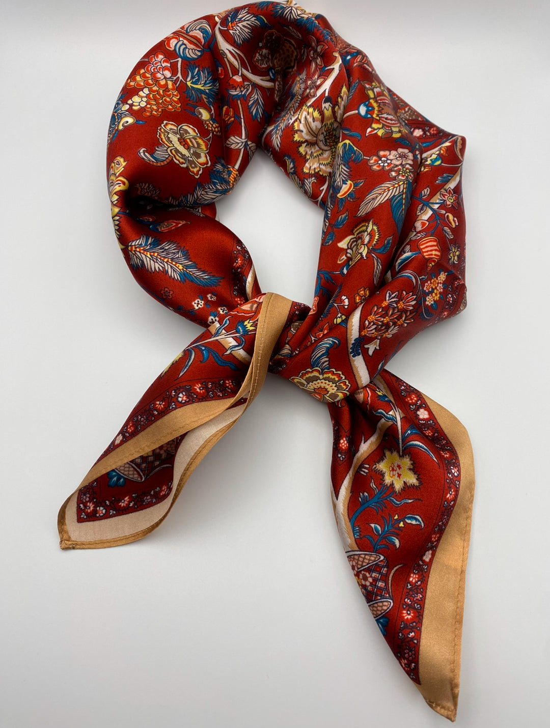 Luxury 65cm Silk Square Scarf for Women – Elegant Neck, Hair &amp; Bag Accessory