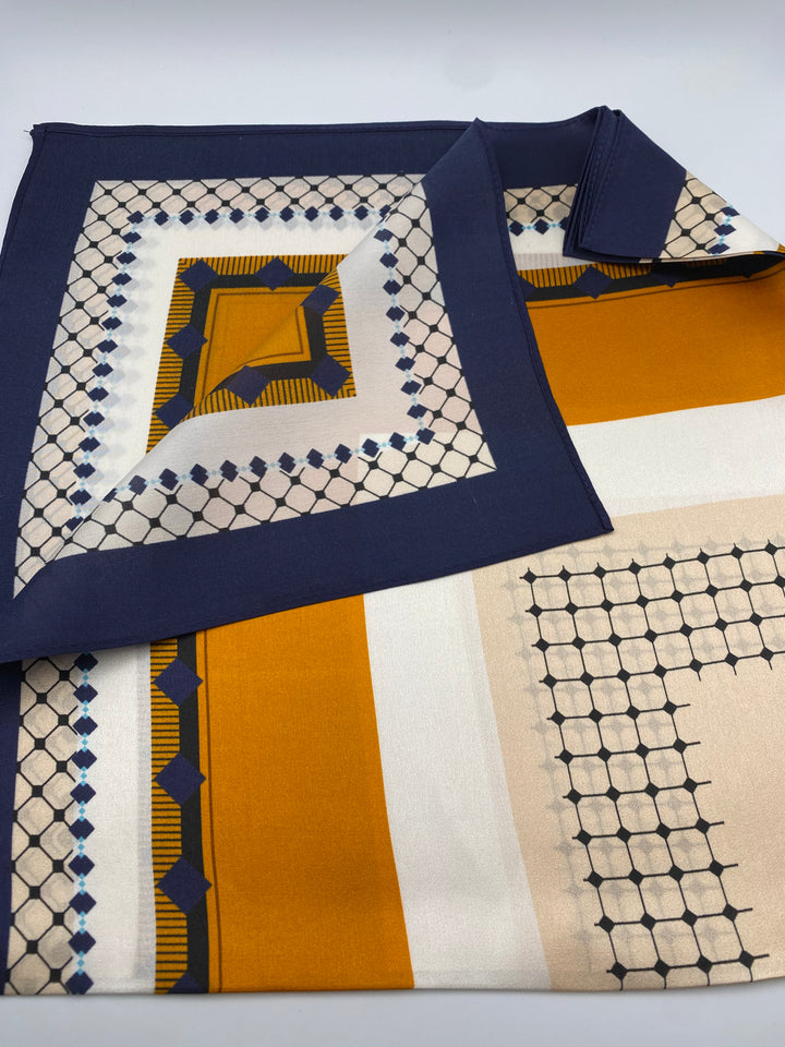 Luxury 65cm Silk Square Scarf for Women – Elegant Neck, Hair &amp; Bag Accessory