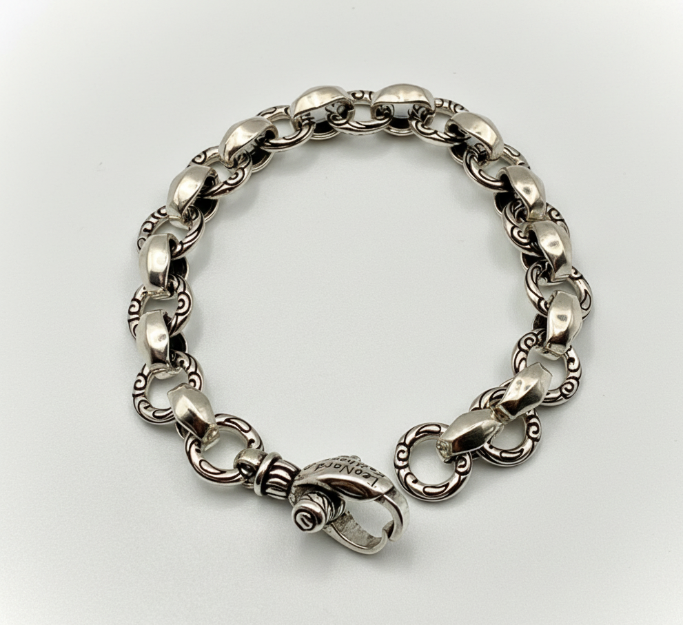 Vintage Link Bracelet – Silver Tone (22cm)