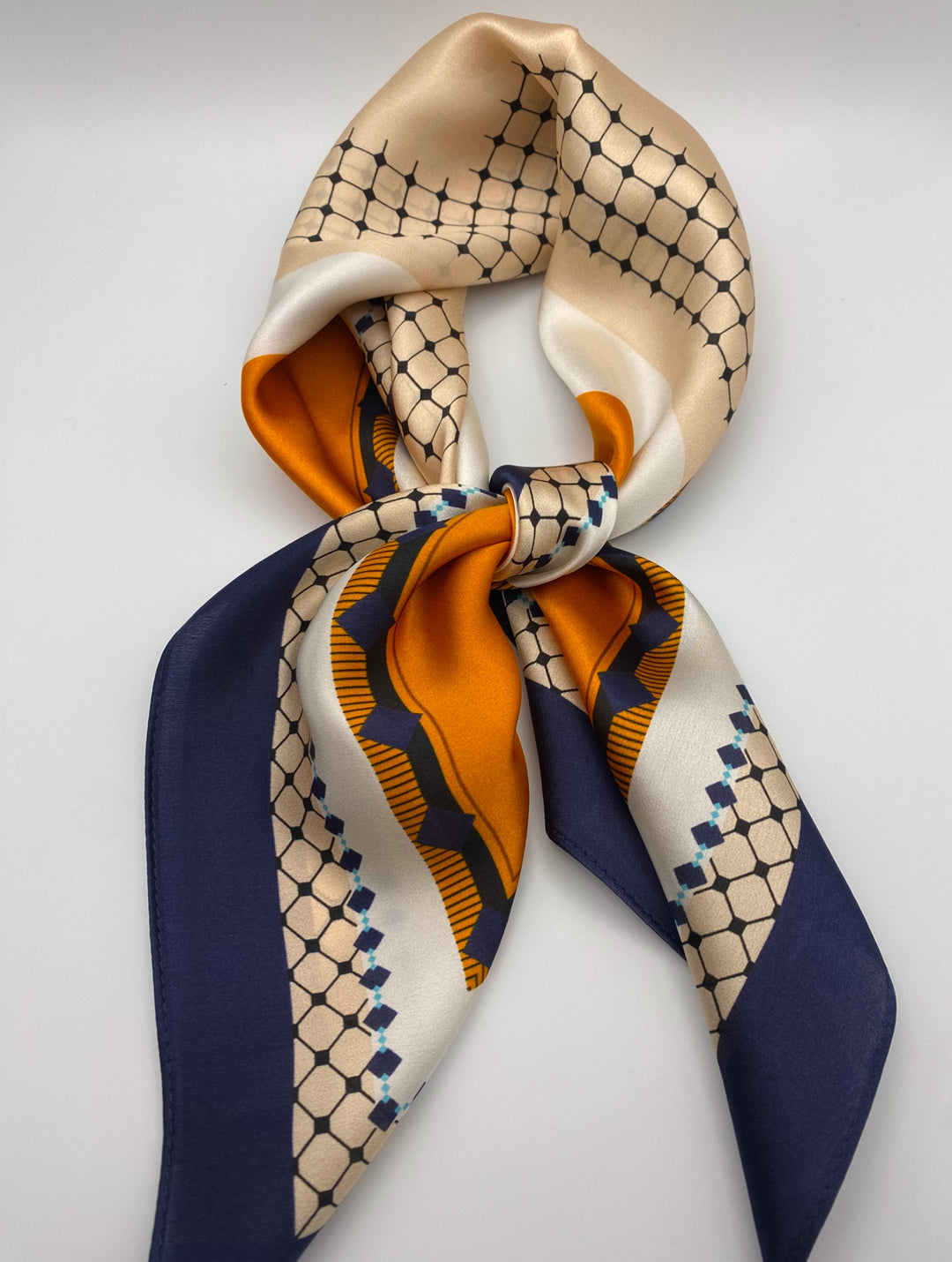 Luxury 65cm Silk Square Scarf for Women – Elegant Neck, Hair &amp; Bag Accessory