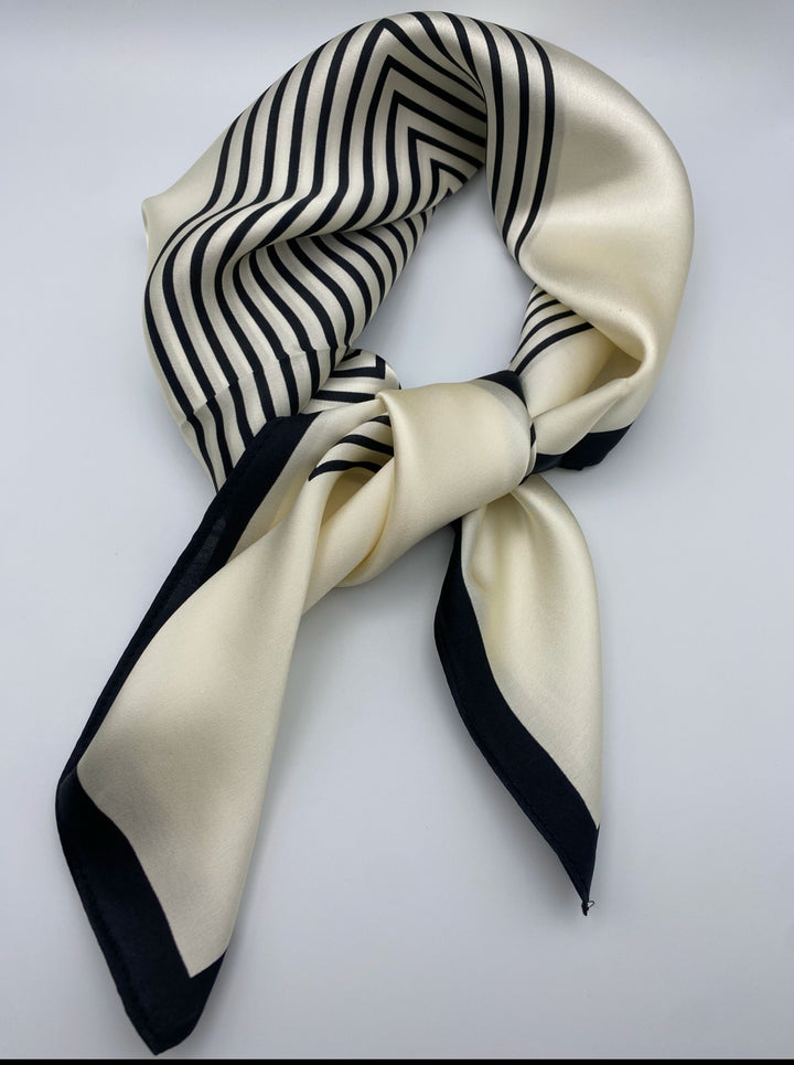 Luxury 65cm Silk Square Scarf for Women – Elegant Neck, Hair &amp; Bag Accessory