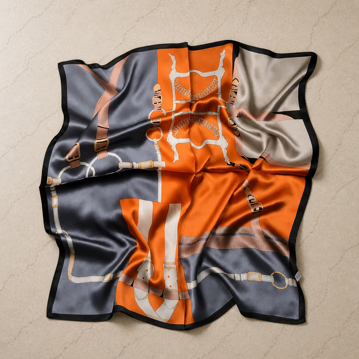 Luxury Silk Square Scarf – Equestrian Classic Neck &amp; Bag Accessory